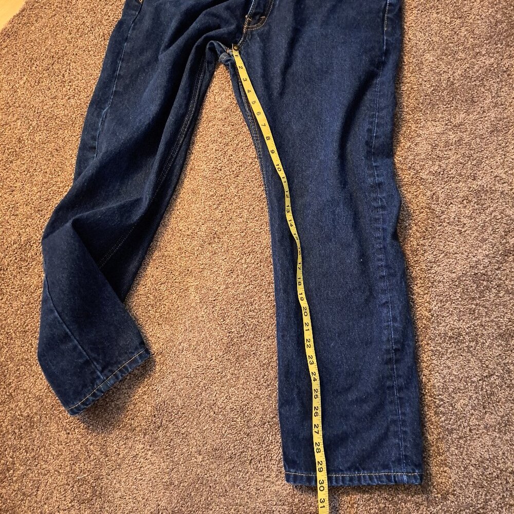 Levi's Men's 505 Regular Straight Fit Blue Denim Jeans - Picture 7 of 11